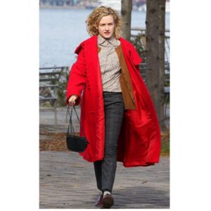 Julia Garner Modern Love Red Wool Coat