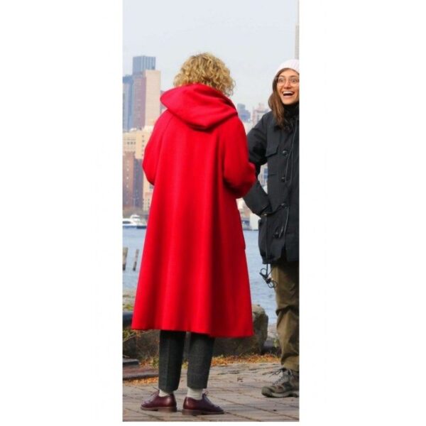 Julia Garner Modern Love Red Wool Coat 2