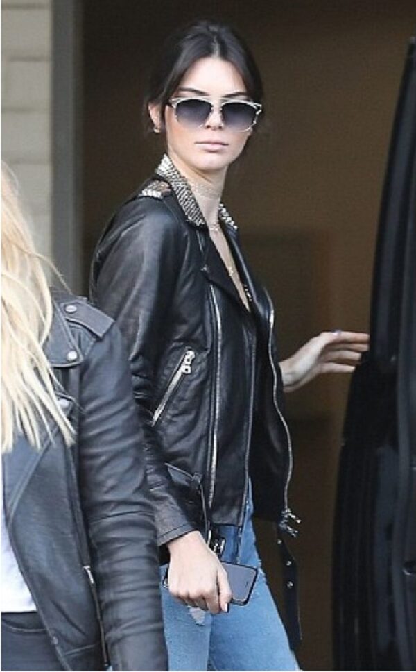 Kendall Jenner Black Bikers Leather Jacket
