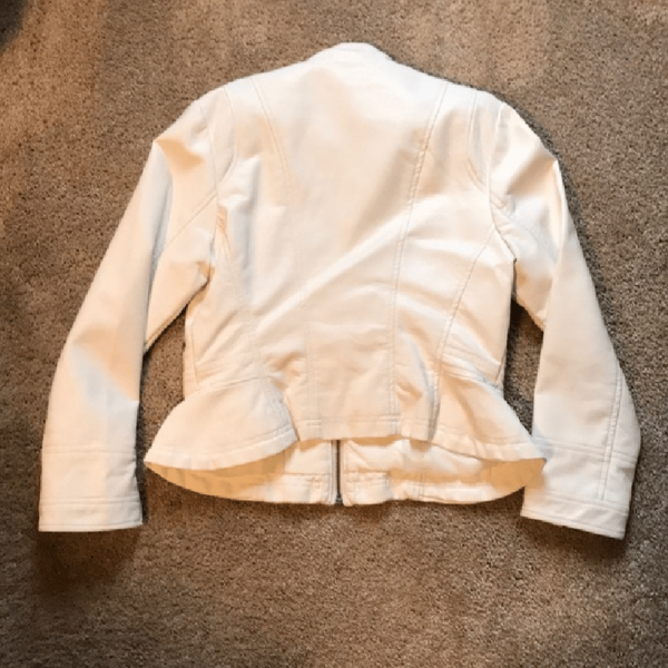 White Leather Jacket for Kids