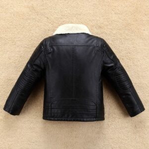 Kids Leather Jacket with Fur