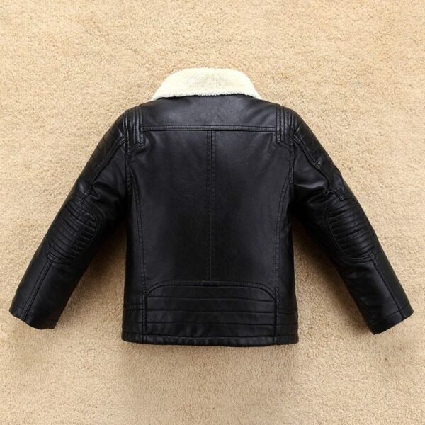 Kids Leather Jacket with Fur