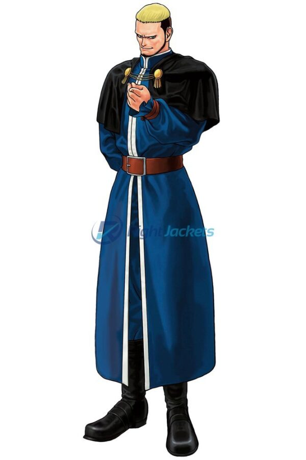 King Of Fighter Leopold Goenitz Blue Stylish Long Leather Jacket