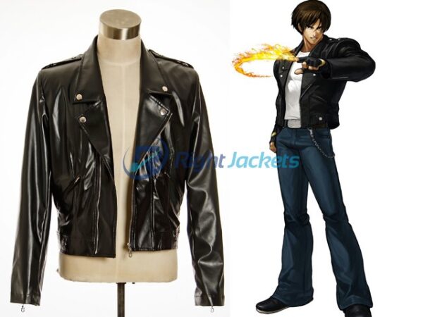 King of Fighters XIII Cosplay Stylish Kyo Costume Leather Jacket