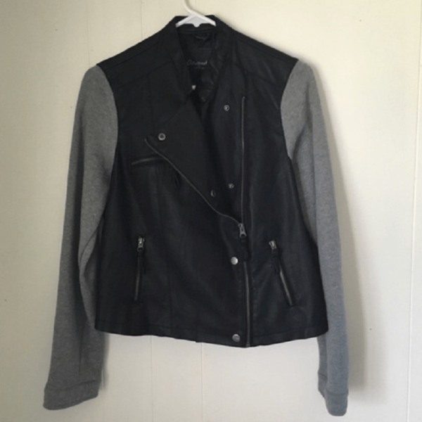 Leather Jackets With Sweatshirt Sleeves
