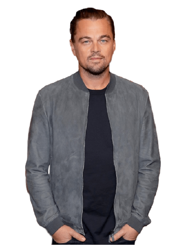 Leonardo DiCaprio hollywood Grey Leather Jacket