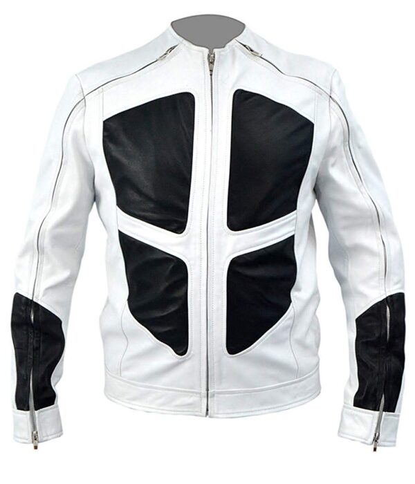 Lewis Tan Shatterstar Deadpool 2 White Leather Jacket