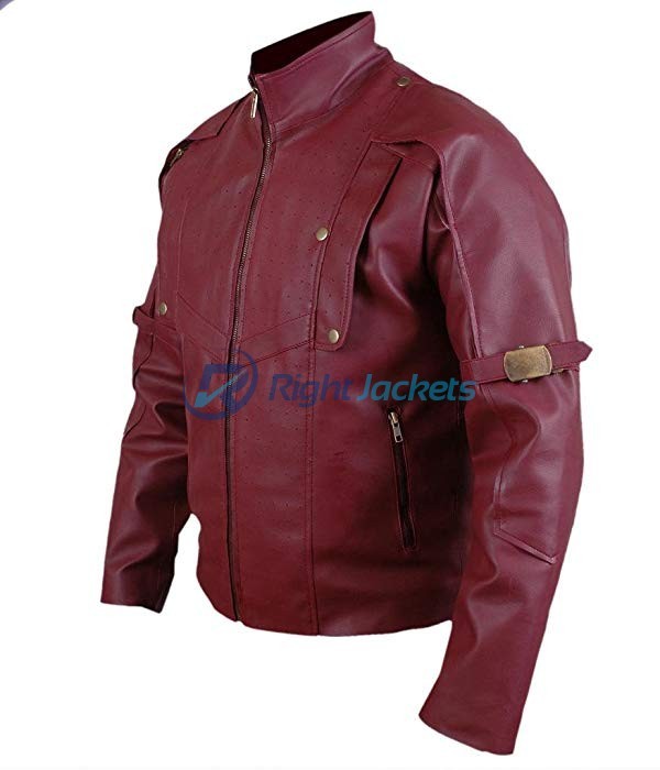 Maroon Star Lord Guardians Of Galaxy Brown Leather Jacket