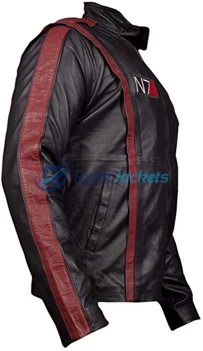 Mass Effect 3 Commander Shepherd N7 Black Leather Jacket