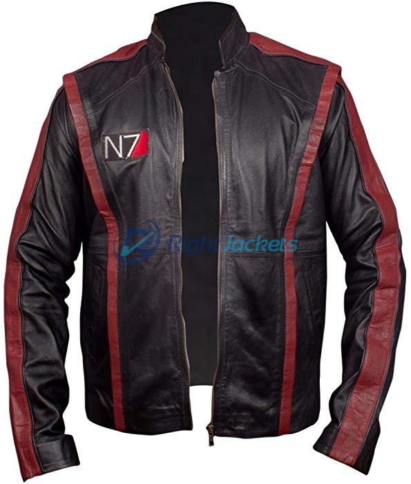Mass Effect 3 Commander Shepherd N7 Black Leather Jacket