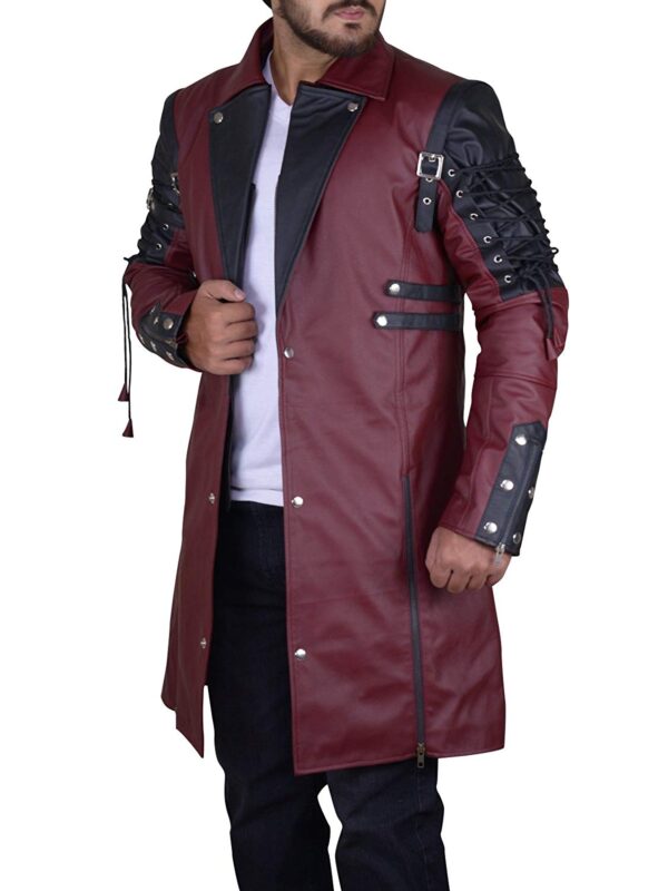 Matrix Trench Coats Steampunk Gothic Red and Black Coat