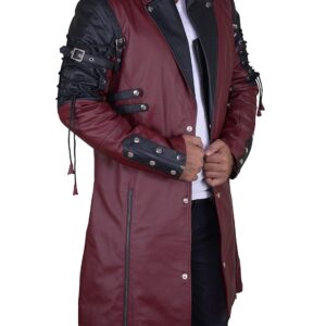 Matrix Trench Coat Steampunk Gothic Red and Black Coat