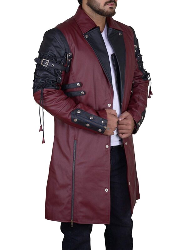 Matrix Trench Coat Steampunk Gothic Red and Black