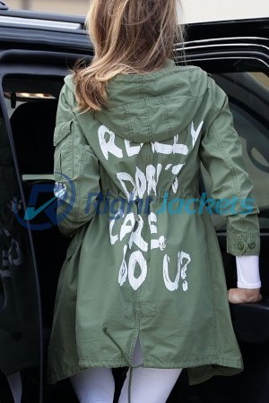 Melania Trump I Really Don't Care Green Long Jacket