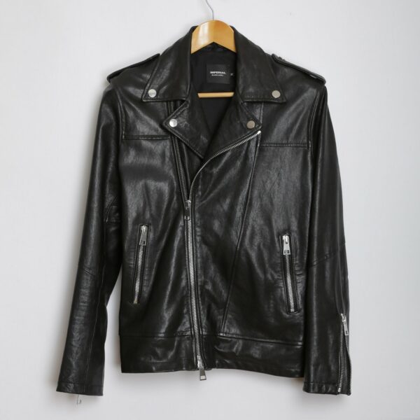 Men Imperial Black Biker Leather Jacket