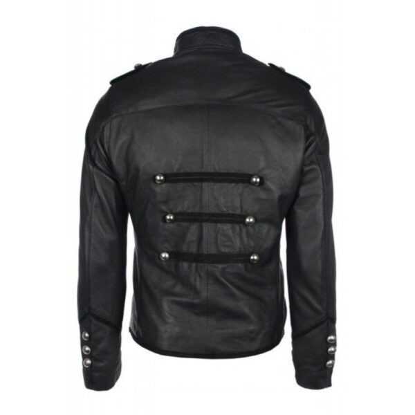 Xmilitary Style Black Leather Jacket