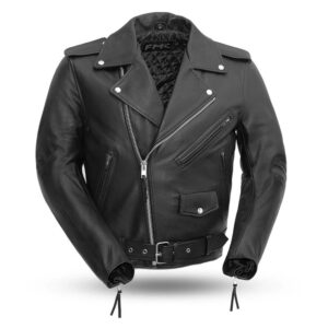Men Superstar Black Leather Motorcycle Jacket