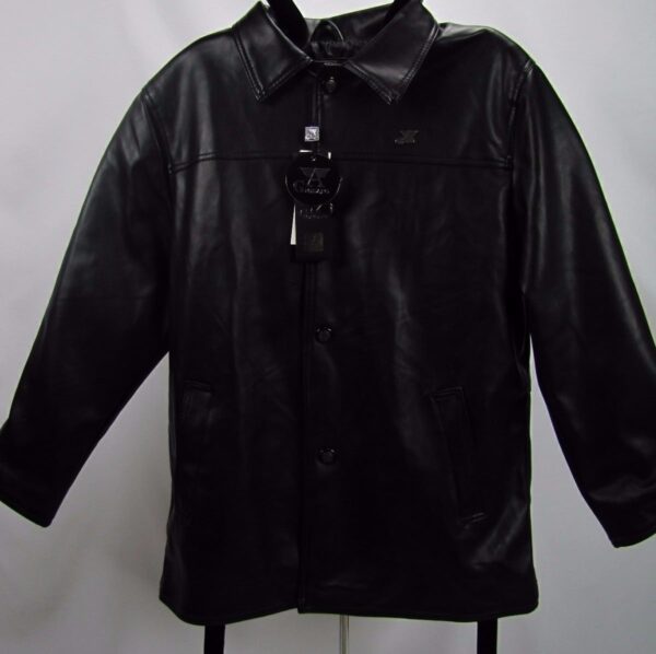 Mens A G MILANO Black Leather Jacket