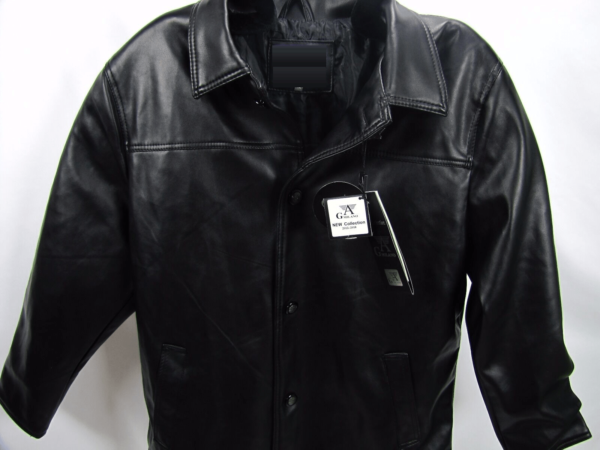 Mens A G MILANO Black Leather Jackets