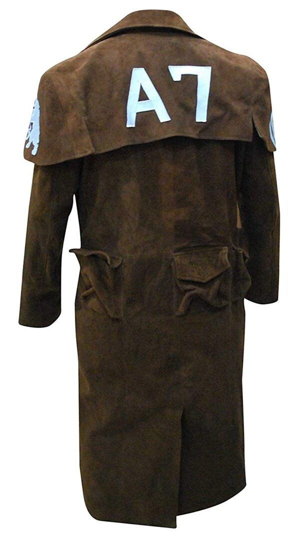 Mens Browns Long Length Suede Leather Trench Coat