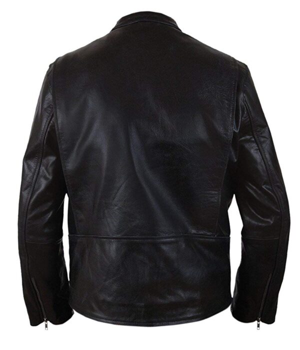 Mens Burnt Bradley Cooper Crunch Cowhide Genuine Leather Jackets
