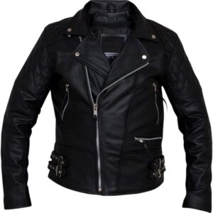 Mens Classic Diamond Biker Leather Jacket