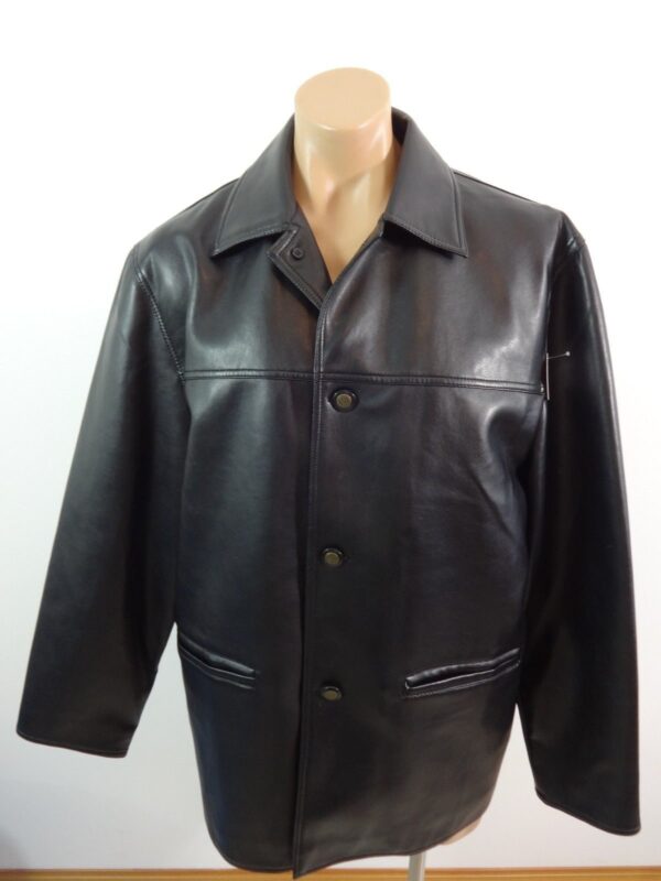 Mens Collezione Reporter Rdg Milano Black Leather Jacket