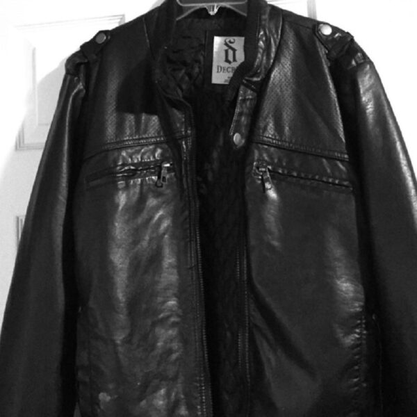 Mens Decree Black Leather Jacket