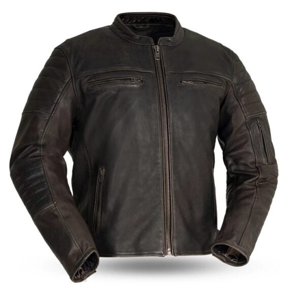 Mens Fashion Commuter Motorcycle Leather Jacket