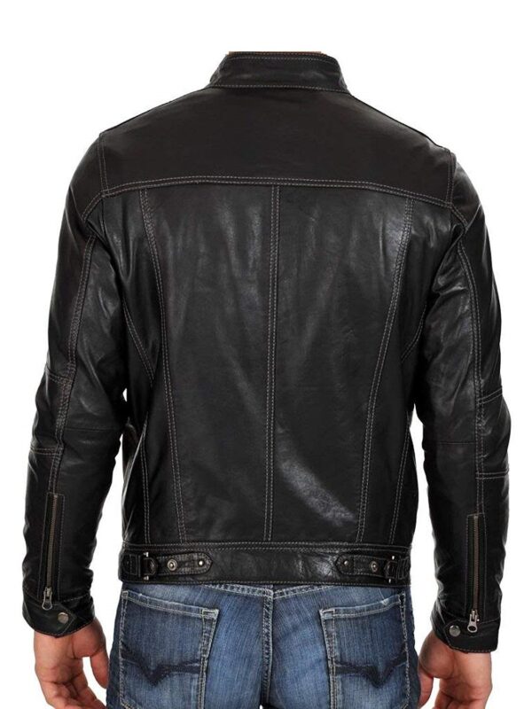 Mens Fashion Genuine Racer Leather Jackets