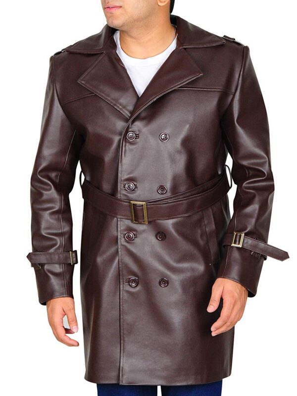 Mens Fashion Outerwear Vintage Warm Winter Military Trench Coat