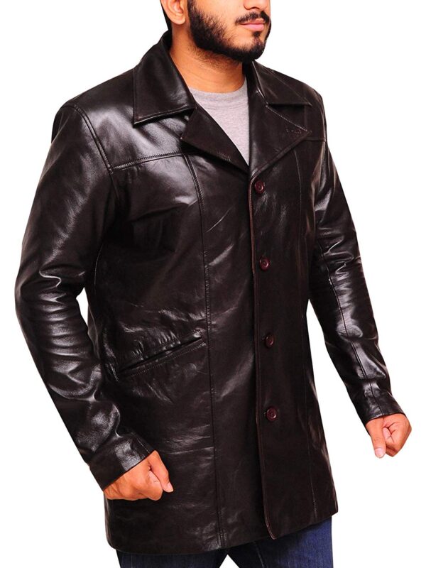 Mens Fashions Cafe Racer Motercycle Lambskin Leather Jacket