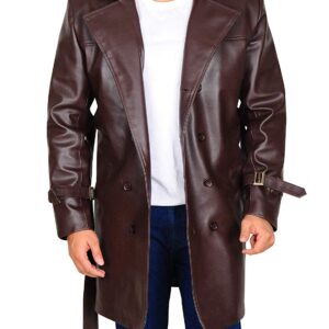 Mens Outerwear Vintage Winter Military Trench Coat