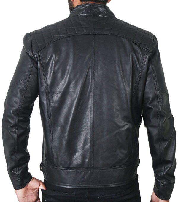 Mens Genuine Biker Lambskin Leather Jackets