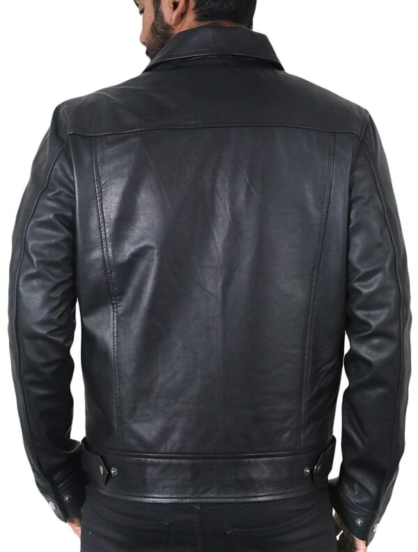 Mens Genuine Black Lambskin Leather Jackets