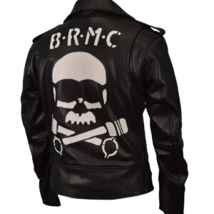Mens Genuine Leather Marlon Brando Johnny Strabler BRMC The Wild One Jacket