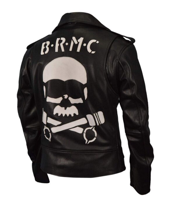 Mens Genuine Leather Marlon Brando Johnny Strablers BRMC The Wild One Jacket