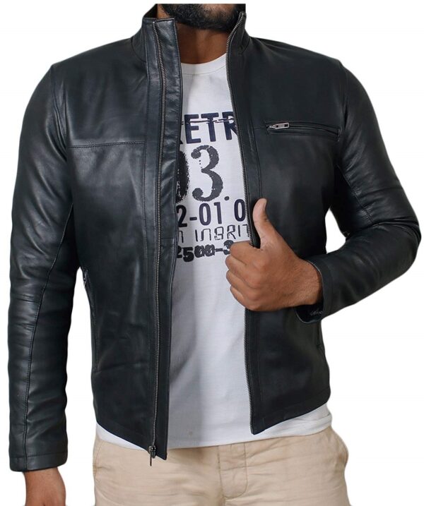 Mens Genuine Nappa Lambskin leather Jacket