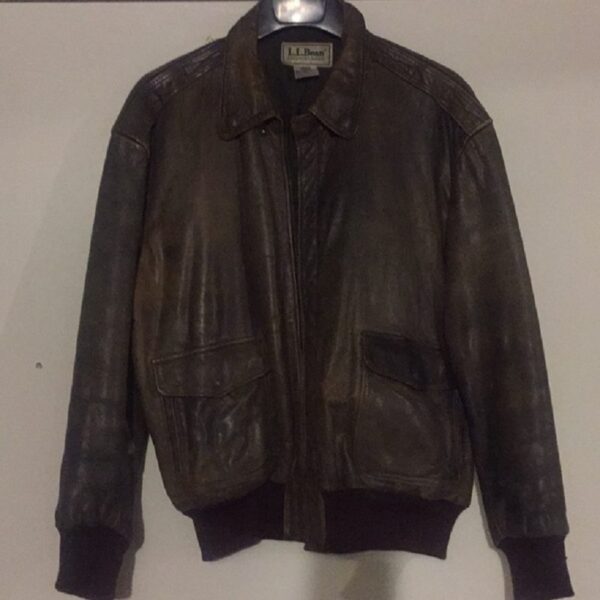 Men's LL Bean Leather Bomber Jacket