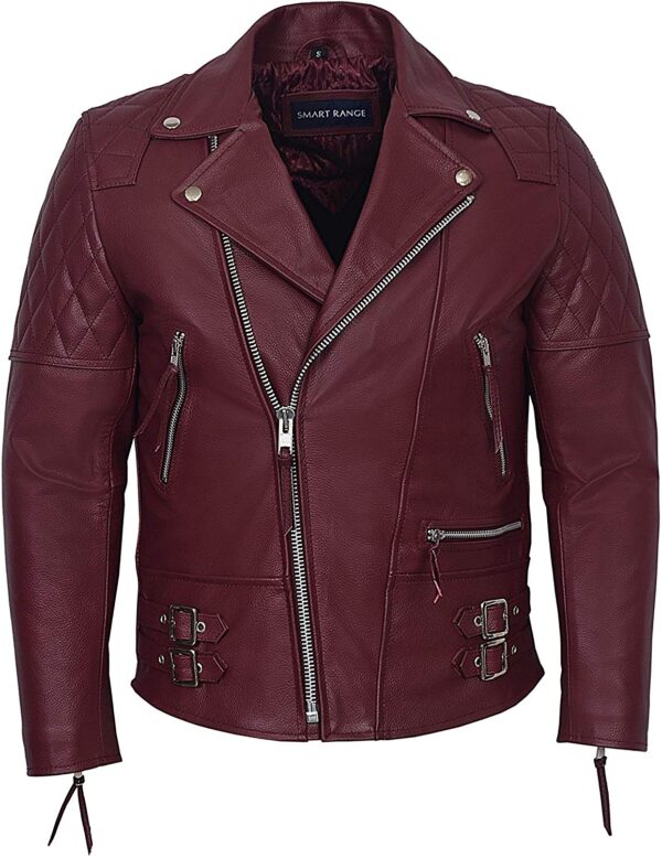 Men's Oxblood Hide Biker Style Leather Jacket