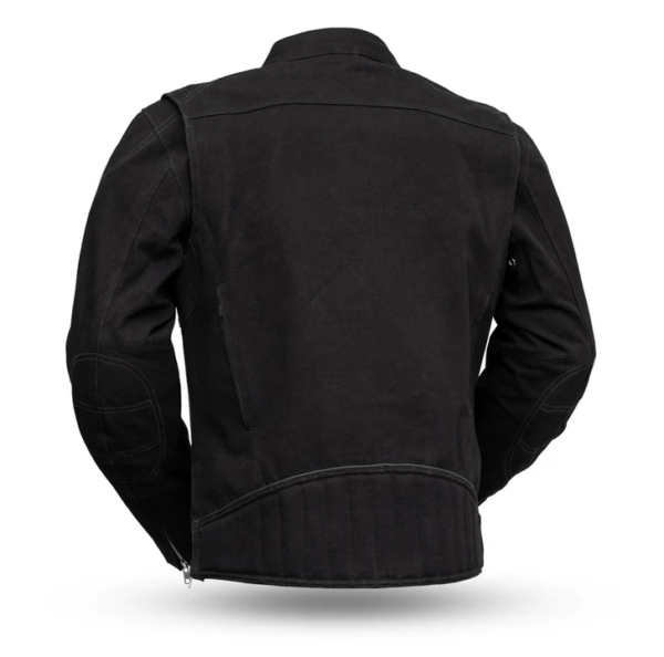 Mens Qualifier Black Motorcycle Canvas Jackets