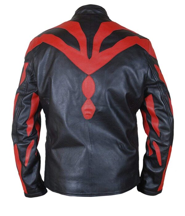 Mens Red Black Darth Maul Cafe Racer Genuine Leather Jackets