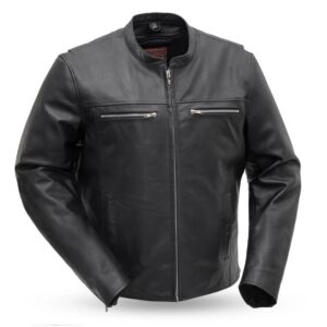 Mens Rocky Black Motorcycle Leather Jacket