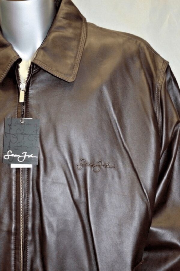 Men’s Sean John Brown Signature Leather Jacket