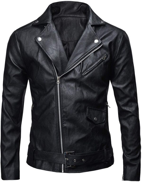 Mens Slim Fit Jungkook Black Leather Jacket