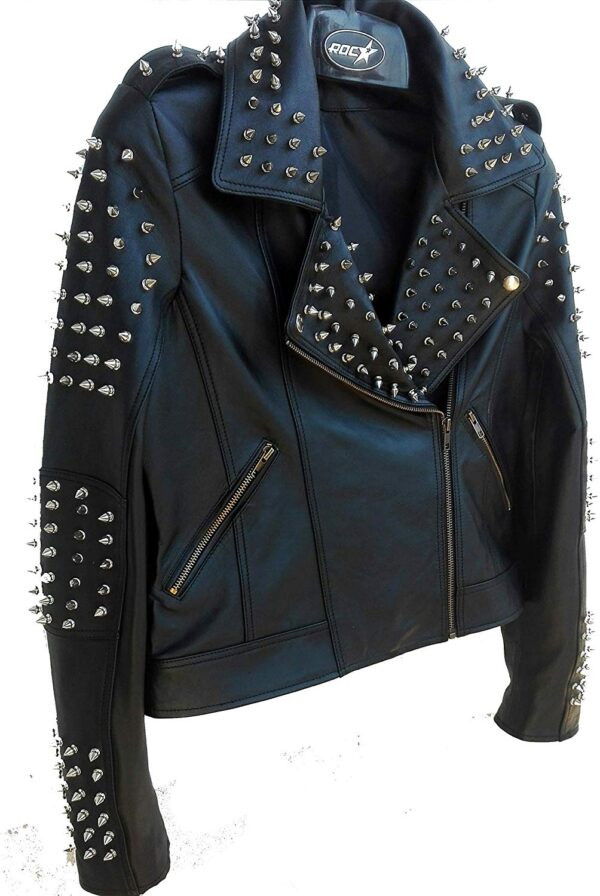 Mens Spiked Bikers Leather Jacket