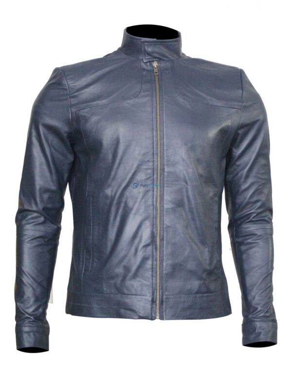 Mens Stylish Blue leather jacket