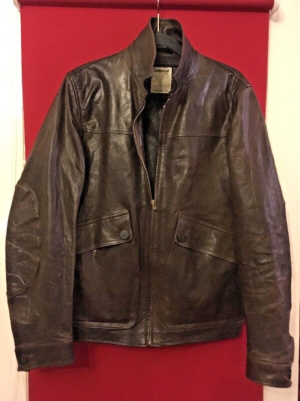 Mens Timberland Brown Leather Jacket