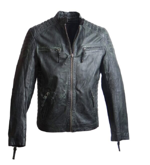 Mens Used-look Leather Jacket