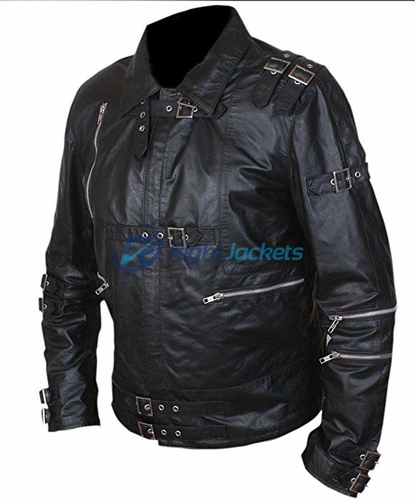 Michael Jackson Bad Balck Style Leathe Jacket